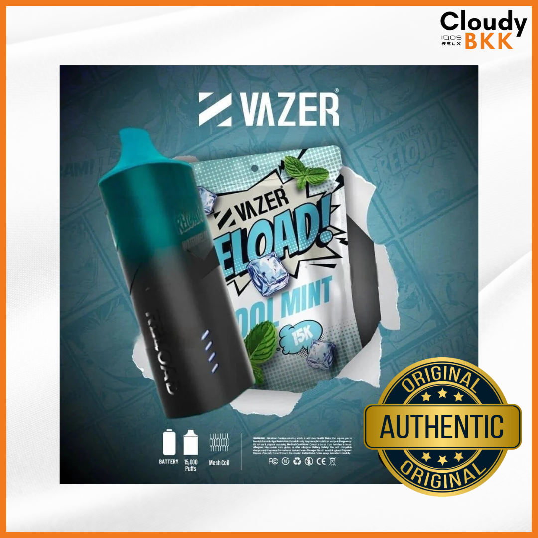 Vazer Reload Starter 15000 PUFFS KIT (เครื่อง+น้ำยา)