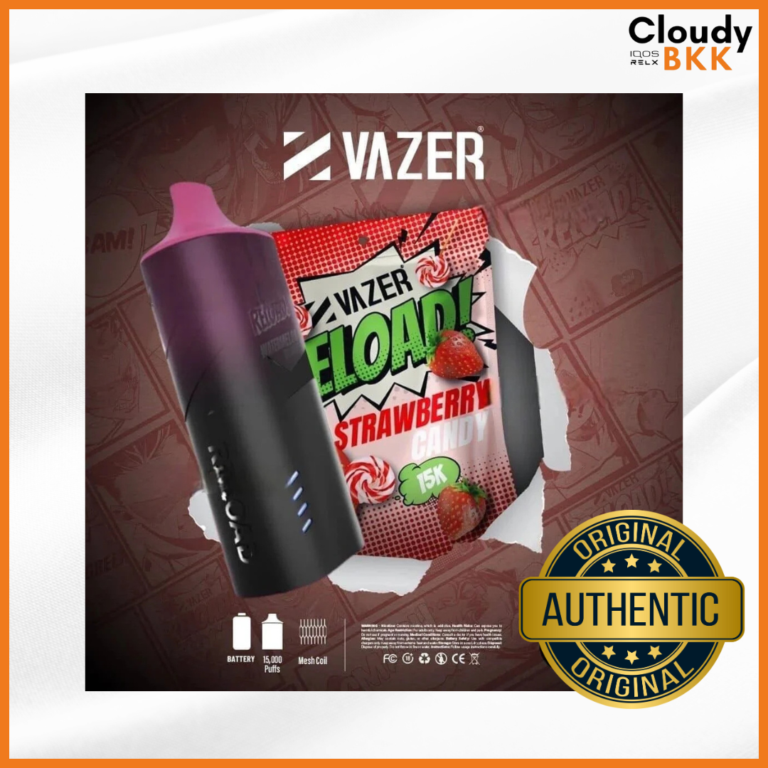 Vazer Reload Starter 15000 PUFFS KIT (เครื่อง+น้ำยา)