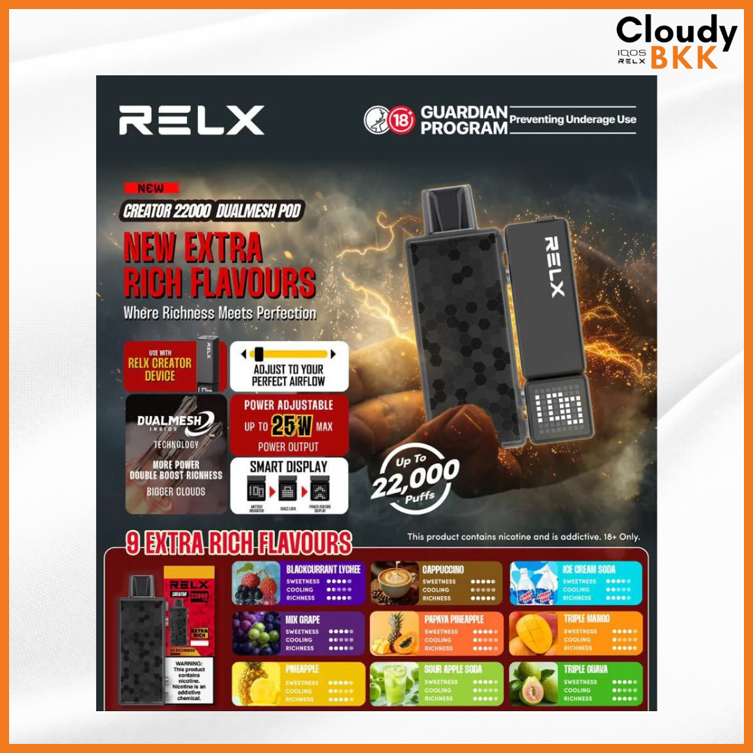 RELX CREATOR BOOST POD 22000 PUFFS (น้ำยา)