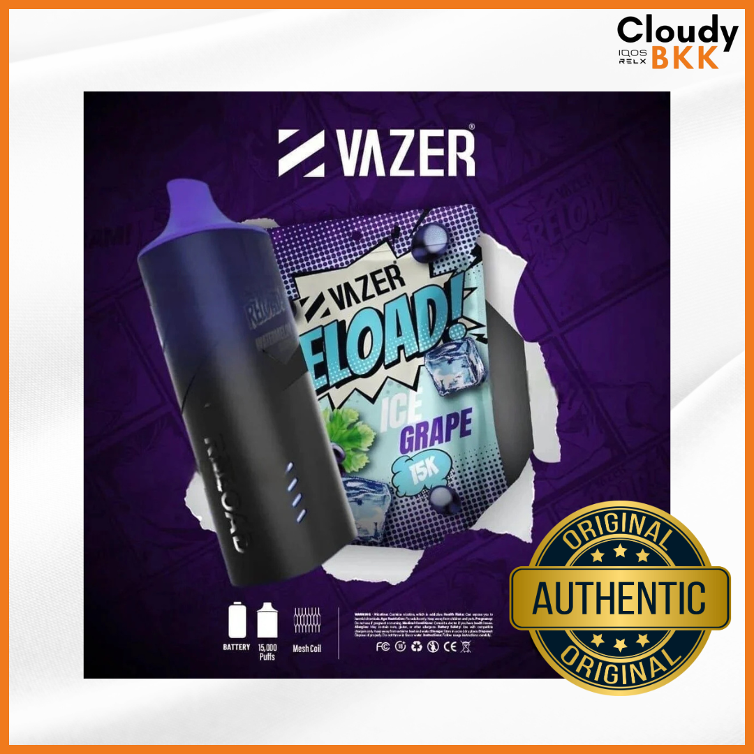 Vazer Reload Starter 15000 PUFFS KIT (เครื่อง+น้ำยา)